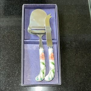 Floral Cheese Knife and Slicer Set